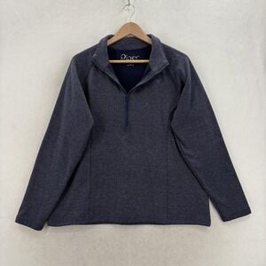 Piper By SmartPak Fleece Sweatshirt Womens XL Blue 1/4 Zip Mock Neck Riding Top